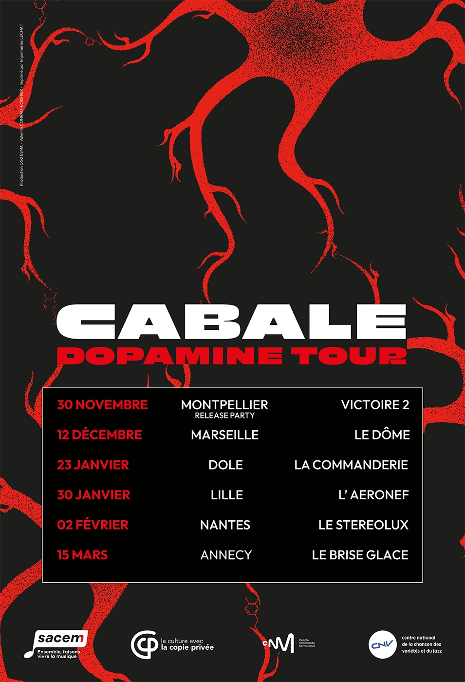 dopamine cabale affiche tournée